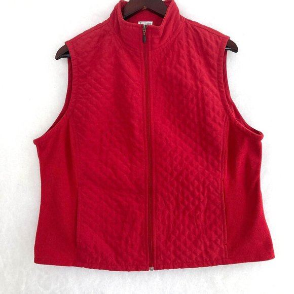Columbia Jackets & Blazers - Columbia Womens Vest Size XL Quilted Fleece Sleeveless Full Zip Hiking Outdoor